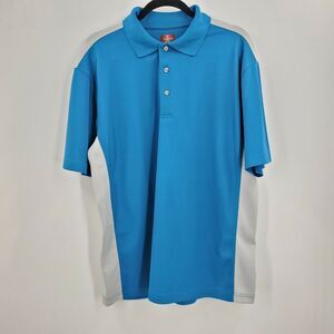 PGA Champions Tour Men's Golf Shirt Polo Top Size Large Blue Teal Shirt Golfer